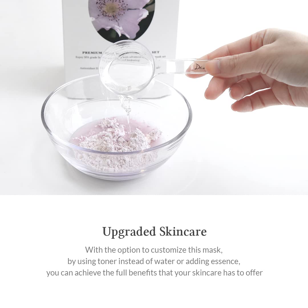 Dr.Althea Premium Rosa Modeling Mask - Measuring spoon and spatula included, 25g x 5 ea, Cooling effect, Hydration, Skin barrier enhancement. Soothe the redness. Vegan & Cruelty free Modeling Mask