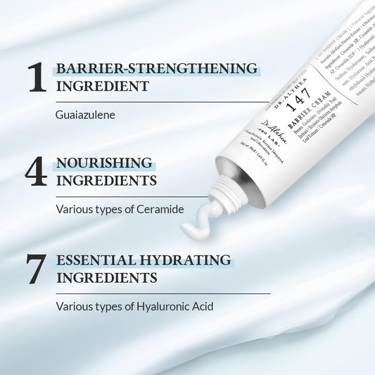 Dr.Althea 147 Barrier Cream | Daily Skin Barrier Care | Deep Hydrating with Hyaluronic Acid & Ceramides | Korean Vegan Skincare for All Skin Types | 1.7 Fl Oz